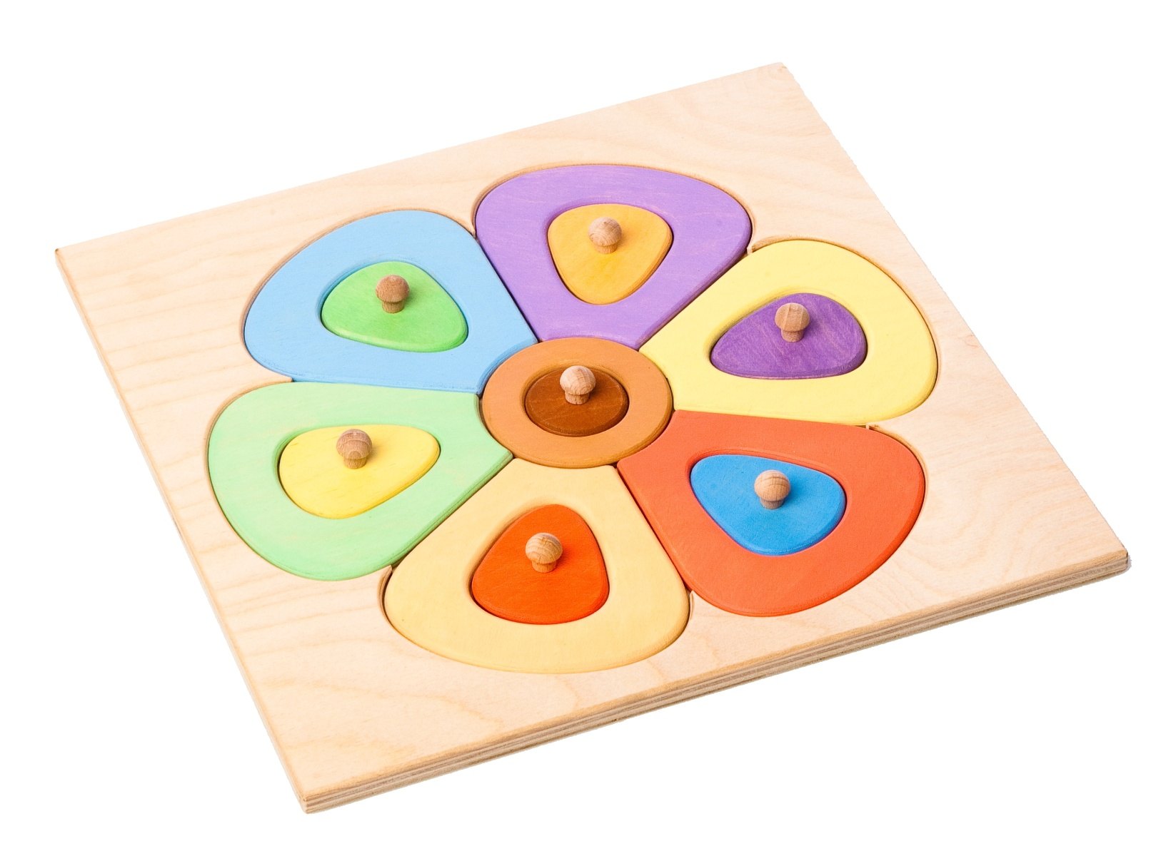 Glare Amount of peaceful Jucarie lemn, Floare - puzzle multicolor - Sundirect Toys